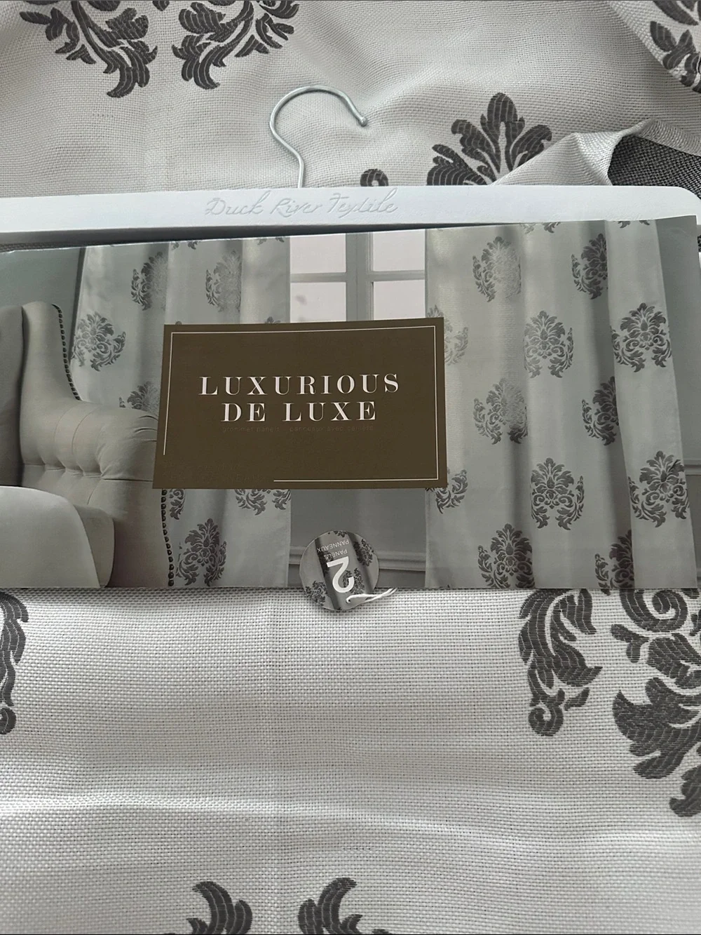NWT Duck River Textiles Luxurious De Luxe Gray Grommet Curtains 2 Panel Set